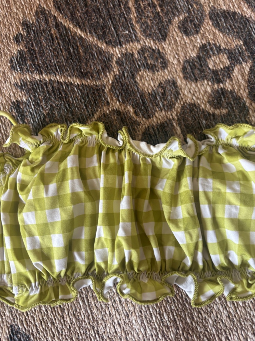wild fable Lime Gingham Ruffle Bikini - Picture 3 of 12